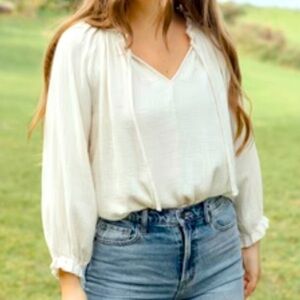 Long-sleeve White Blouse